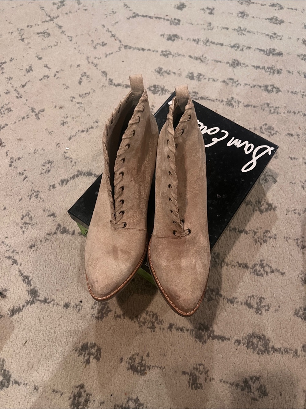 Coconuts by Matisse Taupe Lace-Up Suede Ankle Boots